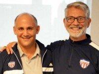 Philanthropist David Ganek (left) poses with Paul Assaiante, U.S. Squash's first paid full-time head coach.