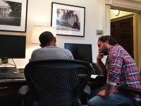 President Obama works on his State of the Union speech with Cody Keenan, Director of Speechwriting, in the residence of the White House on Jan. 18.