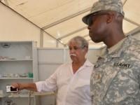 An Army post in Liberia is set up to fight Ebola.