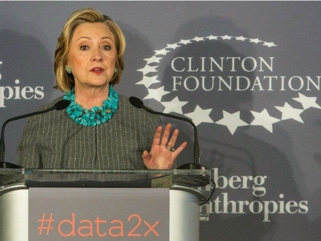 NEW YORK, NY - DECEMBER 15: Former U.S. Secretary of State and first lady Hillary Clinton speaks at a press conference announcing a new initiative between the Clinton Foundation , United Nations Foundation and Bloomberg Philanthropies, titled Data 2x on December 15, 2014 in New York City. Data 2x aims to use data-driven analysis to close gender gaps throughout the world. (Photo by Andrew Burton/Getty Images)