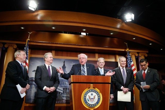 Bernie Sanders, Richard Durbin, Chris Van Hollen, Steve Israel, Charles Schumer, Xavier Becerra