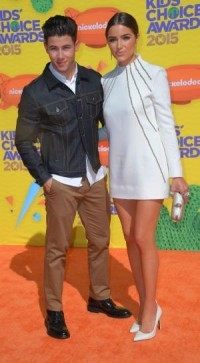 Olivia Culpo supports beau Nick Jonas at Kids' Choice Awards