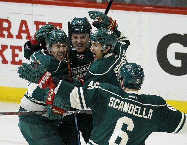 Zach Parise, Mikael Granlund, Jared Spurgeon, Marco Scandella