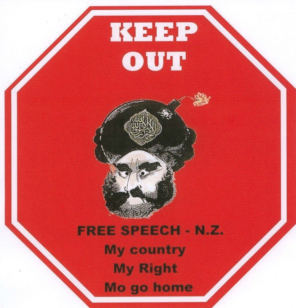 "Keep Out NZ Free Speech" - Podrig Oshaunasey