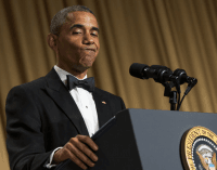 Obama at Press Dinner - NPR Photo