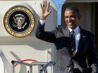President Barack Obama waves as he arrives in Portland, Ore., Thursday, May 7, 2015. On Friday, the president will visit Nike headquarters in Beaverton, Ore., to make his trade policy pitch as he struggles to win over Democrats for what could be the last major legislative push of his presidency.