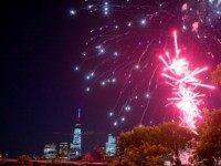 Fireworks dazzle in the New Jersey skies as part of the Freedom & Fireworks Festival in Liberty State Park, NJ on July 4, 2014, where Budweiser also presented a $3 million donation to the Folds of Honor Foundation to benefit families of military killed or disabled in action.
