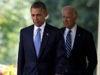 Obama and Biden leave the Rose Garden