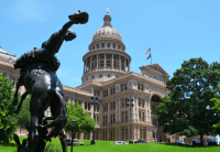 Texas Capitol with Cowboy