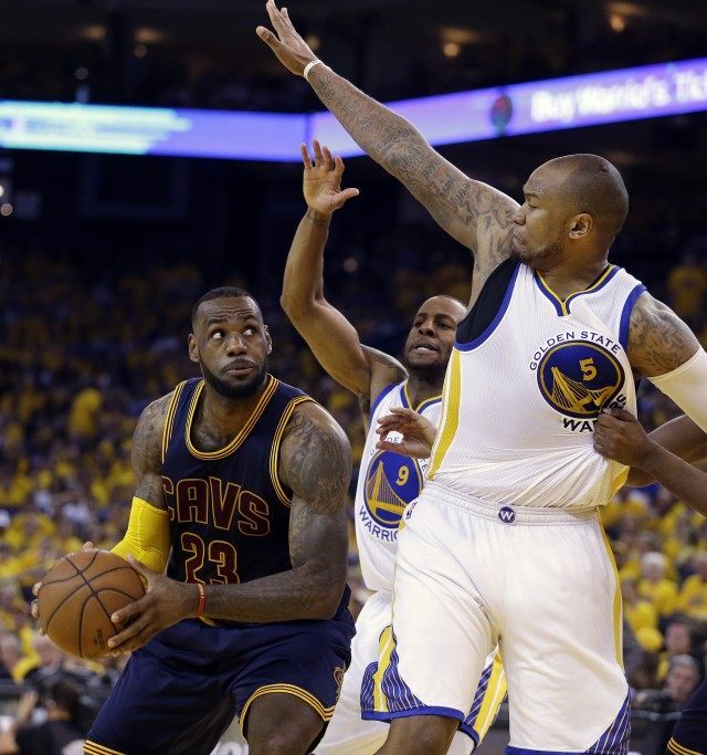 LeBron James, Marreese Speights, Andre Iguodala