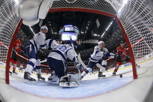 Ondrej Palat, Andrei Vasilevskiy, Anton Stralman, Jonathan Toews