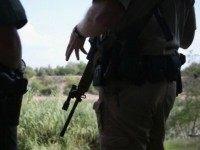 U.S. law enforcement officers monitor the Rio Grande for immigrants illegally crossing from Mexico on July 24, 2014 in Mission, Texas. Tens of thousands of immigrant families and unaccompanied minors from Central America have crossed into the United States this year and presented themselves to federal agents, causing a humanitarian crisis on the U.S.-Mexico border. Texas' Rio Grande Valley has become the epicenter of the latest immigrant crisis, as more of them enter from Mexico into that sector than any other stretch of the America's 1,933 mile border with Mexico. (Photo by