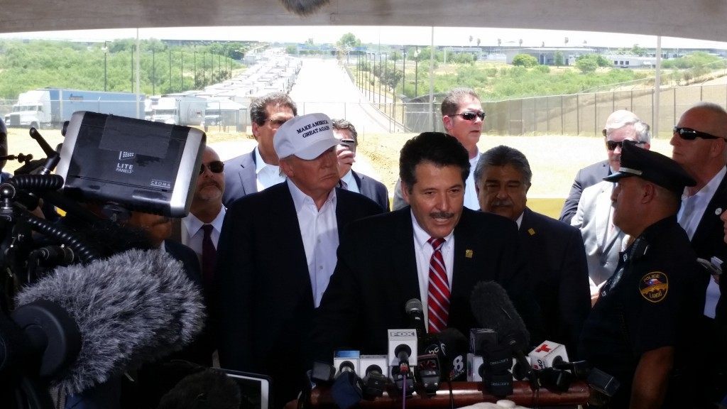 Donald Trump meets with Laredo officials at a highly secure commercial port of entry after last minute changes by officials. (Photo: Breitbart Texas/Ildefonso Ortiz)