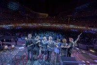 Bruce Hornsby, from left, Jeff Chimenti, Bob Weir, Phil Lesh, Mickey Hart, Trey Anastasio, Bill Kreutzmann