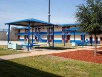 The Karnes County Residential Center is viewed on July 31, 2014 in Karnes City, Texas. The civil facility is being used by U.S. Immigration and Customs Enforcement (ICE) to accomodate the increase of adults with children who have been apprehended illegally crossing the Southwest border.