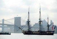 French frigate Hermione parades down the Hudson River