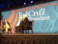 Sen. Ted Cruz speaking in Des Moines Aug. 21, 2015. He discussed the importance of religious liberty. (Photo by Breitbart News reporter Mike Leahy)