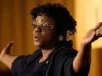 : U.S. Rep. Gwen Moore (D-WI) addresses a luncheon of Emily's List at the Hilton Washington Hotel January 18, 2009 in Washington, DC. Emily's List hosted a gala luncheon to celebrate the inauguration of President-elect Barack Obama. (Photo by