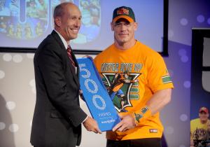 Jon Stewart body slammed by John Cena on 'Monday Night Raw'