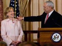 Hillary Clinton and Colin Powell (Saul Loeb / AFP / Getty)
