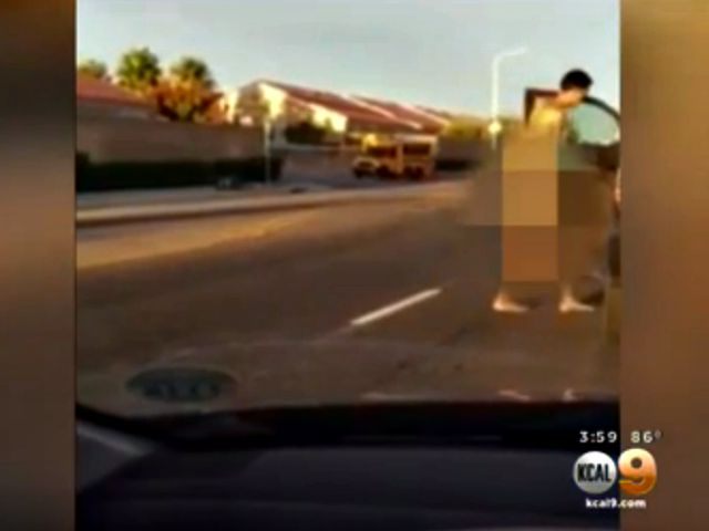 Naked Zombie Covered In Blood Tries Stealing Cars In Victorville