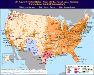 Areas of Cartel Influence in the U.S 