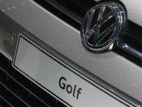 German car maker Volkswagen is pictured on a Golf model at the 66th IAA auto show in Frankfurt am Main, western Germany, on September 22, 2015. German auto giant Volkswagen revealed that 11 million of its diesel cars worldwide are equipped with devices that can cheat pollution tests, a dramatic escalation of the scandal that has wiped a third off the company's market value and now threatens to topple its chief executive. AFP PHOTO / DANIEL ROLAND (Photo credit should read
