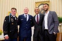 Barack Obama, Alek Skarlatos, Spencer Stone, Anthony Sadler