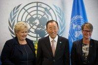 Norwegian Prime Minister H.E. Ms. Erna Solberg Secretary-General Ban Ki-moon Norwegian Climate Minister Tine Sundtoft