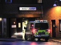An ambulance arrives at the emergency en