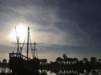 A replica of Caravel 'Pinta' is seen at