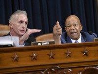 Republican US Representative from South Carolina Trey Gowdy (L) argues with Democratic US Representative Elijah Cummings during questioning of former US Secretary of State and Democratic Presidential hopeful Hillary Clinton as she testifies before the House Select Committee on Benghazi on Capitol Hill in Washington, DC, October 22, 2015. AFP PHOTO / SAUL LOEB (Photo credit should read SAUL LOEB/AFP/Getty Images)