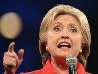 Democratic presidential candidate Hillary Clinton speaks to guests at the Jefferson-Jackson Dinner on October 24, 2015 in Des Moines, Iowa. The dinner is a major fundraiser for Iowa's Democratic Party.