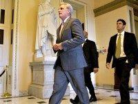 Kevin McCarthy walking to meet Freedom Caucus AP