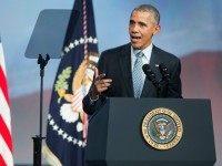 President Barack Obama addresses the International Chiefs of Police (IACP) annual conference at McCormick Place on October 27, 2015 in Chicago, Illinois. The event is the largest gathering of law enforcement leaders in the world.