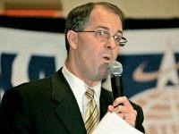 Kansas Attorney General Phill Kline answers questions during a debate at the Prairie Band Casino near Mayetta, Kan., Tuesday, Oct. 24, 2006.