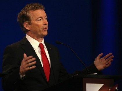 Presidential candidate Sen. Rand Paul (R-KY) speaks during the CNBC Republican Presidential Debate at University of Colorados Coors Events Center October 28, 2015 in Boulder, Colorado. Fourteen Republican presidential candidates are participating in the third set of Republican presidential debates. (Photo by