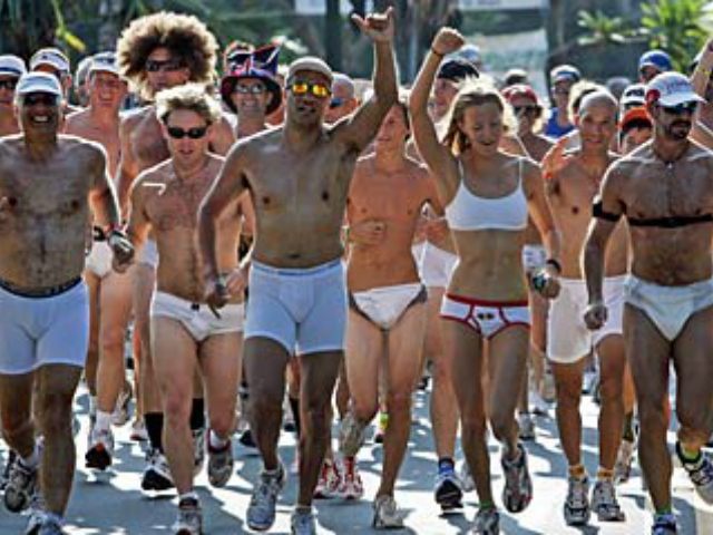 Nudist running video