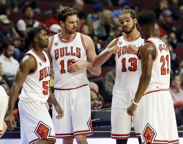 Joakim Noah, E'Twaun Moore, Pau Gasol, Jimmy Butler