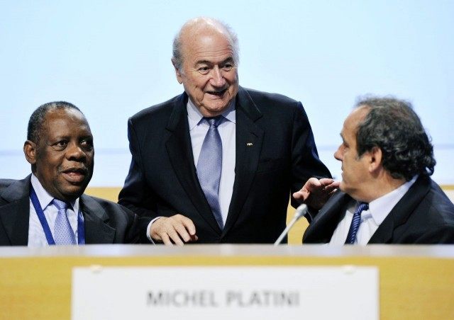 Michel Platini, Joseph Blatter, Issa Hayatou