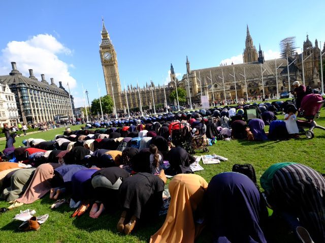 Muslims Pray in Parliament Square