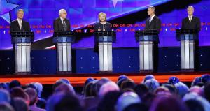 Dems spar at first presidential debate, Clinton and Saunders lose no ground