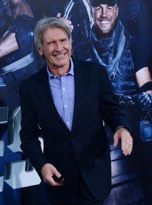 Harrison Ford drops in on couple's wedding via helicopter