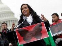 Erika Andiola, who recently resigned her position in the congressional office of Rep. Rep. Kyrsten Sinema (D-AZ), speaks at a press conference held by the Dream Action Coalition on immigration reform December 4, 2013 in Washington, DC. Andiola's mother, Maria Andiola, faces deportation proceedings being conducted by Immigration and Customs Enforcement. (Photo by