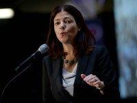 Senator Kelly Ayotte (R-NH) speaks at the No Labels Problem Solver convention October 12, 2015 in Manchester, New Hampshire. Eight presidential candidates addressed the bipartisan event which included many undecided New Hampshire voters. (Photo by