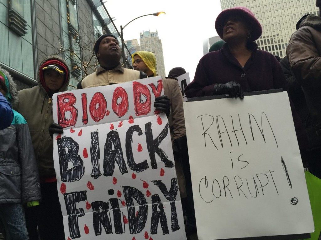 Black Friday Protest Hits Rahm Emanuel (Lee Stranahan / Breitbart News)