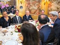 Obama, Hollande, Kerry, Rice French Restaurant Jim Watson Getty