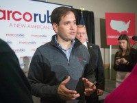 Republican presidential candidate Sen. Marco Rubio (R-FL) greets guests during a town hall meeting on November 21, 2015 in Cedar Rapids, Iowa.