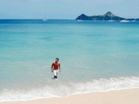 SAINT LUCIA, WEST INDIES - APRIL 24: AB de Villiers during the South Africa South Africa Nets session at the beach on Rodney Bay in Gros-Islet, Saint Lucia in the West Indies.