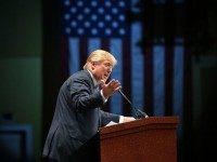 Republican presidential candidate Donald Trump speaks during the Sunshine Summit conference being held at the Rosen Shingle Creek on November 13, 2015 in Orlando, Florida. The summit brought Republican presidential candidates in front of the Republican voters. (Photo by)